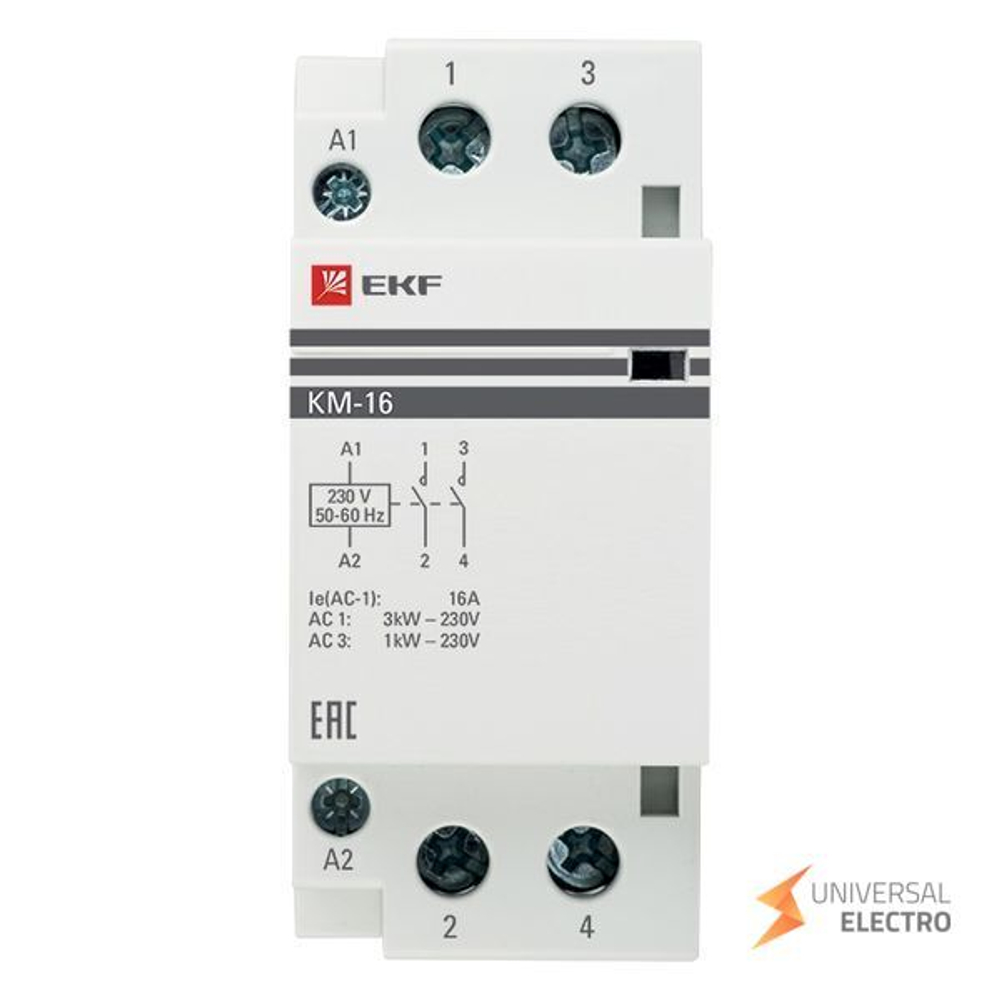 Контактор модульный КМ 16А 2NО (2 мод,) EKF PROxima