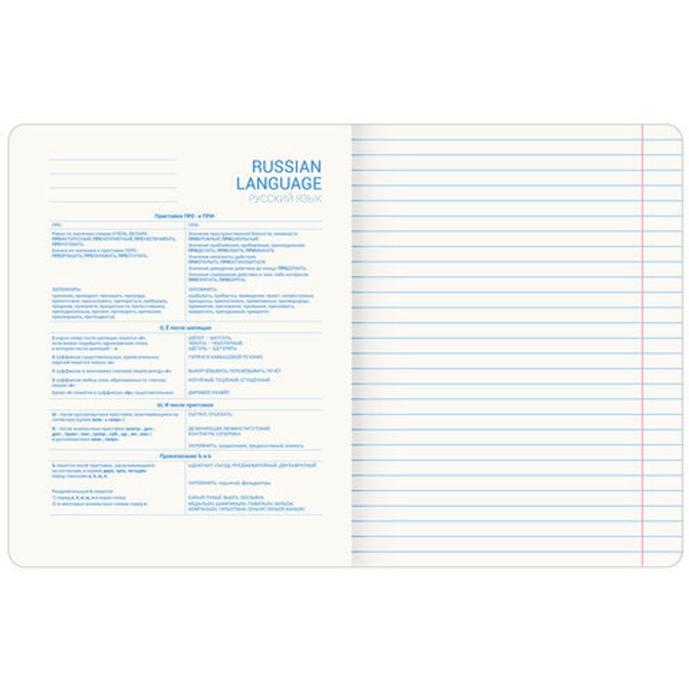 Тетрадь предметная со справочным материалом ORIGINAL 48 л., TWIN лак, РУССКИЙ ЯЗЫК, линия, BRAUBERG, 404306