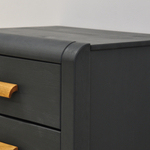 Тумба прикроватная Мадейра 2 ящика из массива сосны, серая, на ножках