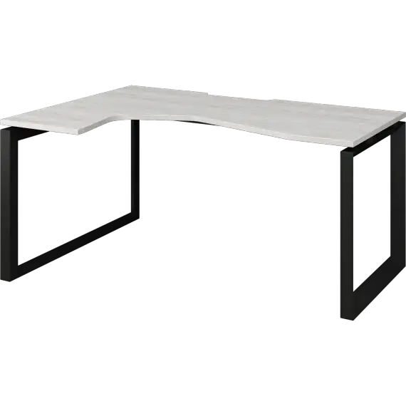 Стол эргономичный левый на металлокаркасе НТМП.О-060.ЛВ  1600x1000x750 Аргентум-МП