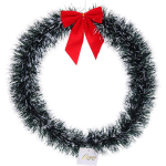 Венок новогодний «Хвойный блеск» 30 см, Зеленый/белый