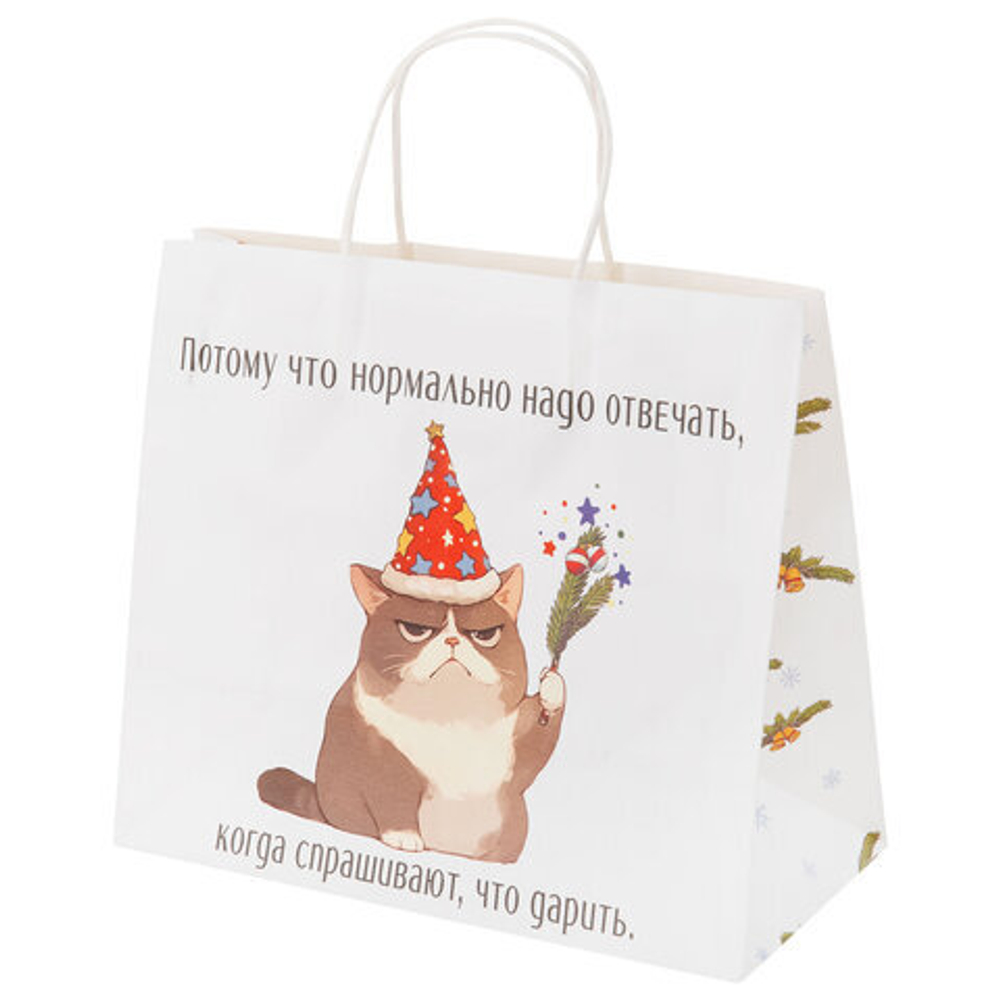 Сумка Крафт 28*24*14см Котики ассорти 1 шт