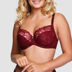 Бюстгальтер из прозрачного неэластичного вышитого тюля с мягкими чашками (Размер: 90B) (Цвет: пудровый)