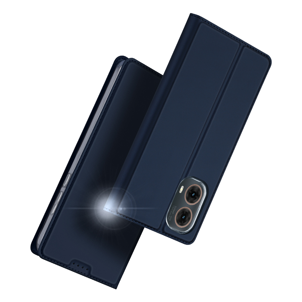 Чехол книжка из PU кожи синего цвета от Dux Ducis для Motorola Moto G85 (S50), серия Skin Pro Series Case