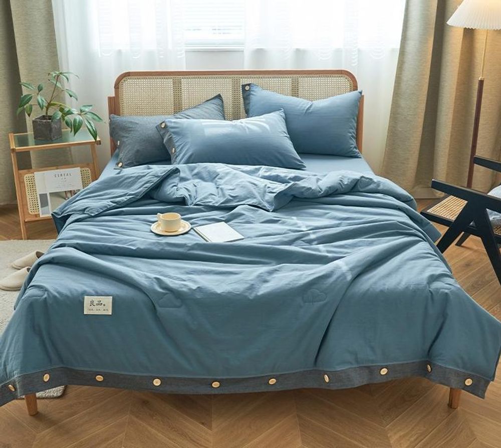 ZEPHYR HOME КПБ Полуторка с одеялом, синий