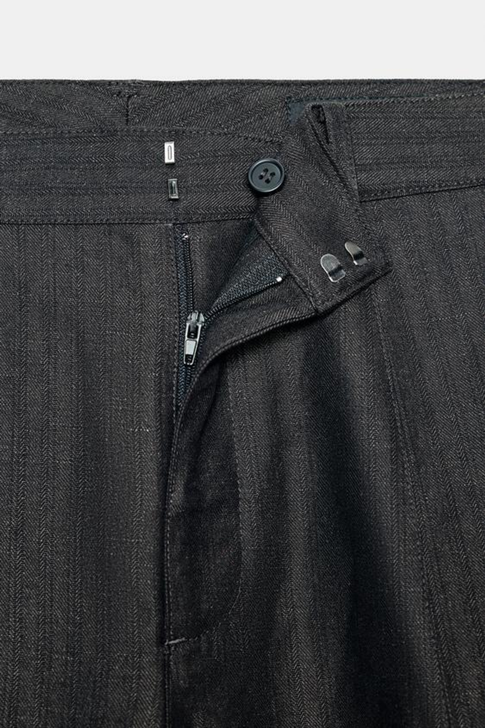 ZARA БРЮКИ В ПОЛОСКУ — ZW COLLECTION, СЕРЫЙ МЕЛАНЖ