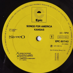 Винтажная виниловая пластинка LP Kansas Song For America (Holland 1975)