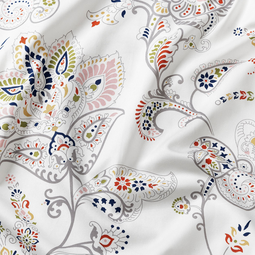 Комплект штор IKEA PUSSMUN (ПУССМУН), Белый с рисунком, 145х250 см, 2 шт