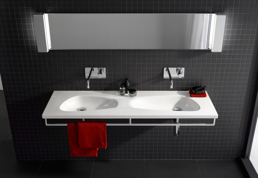 8148090001041 УМЫВАЛЬНИК ДВОЙНОЙ НА СТОЛЕШНИЦУ LAUFEN PALOMBA 160