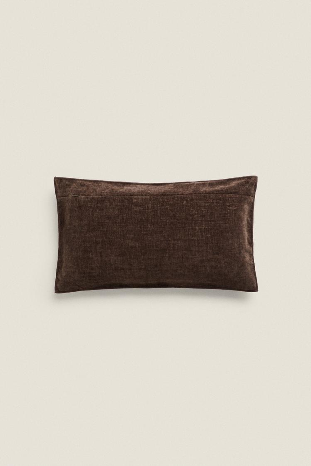 ZARA HOME ЧЕХОЛ ДЛЯ ДЕКОРАТИВНОЙ ПОДУШКИ С ВЫШИВКОЙ ИЗ СИНЕЛИ, КОРИЧНЕВЫЙ