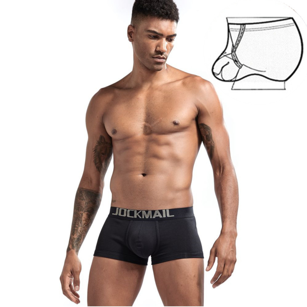 Мужские трусы хипсы черные JOCKMAIL JM6032-2