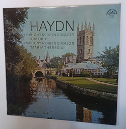Винтажная виниловая пластинка LP Haydn Гайдн, Prague Chamber Orchestra, Dean Dixon Symphony No. 92 In G Major Oxford Symphony No. 48 In C Major Maria Theresia (Чехословакия 1976)