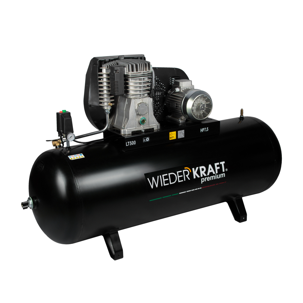 WDK-95079 (УЦЕНКА) Компрессор поршневой с ременным приводом, 798 л/мин, 5.5 кВт, 380 В, ресивер 500 л