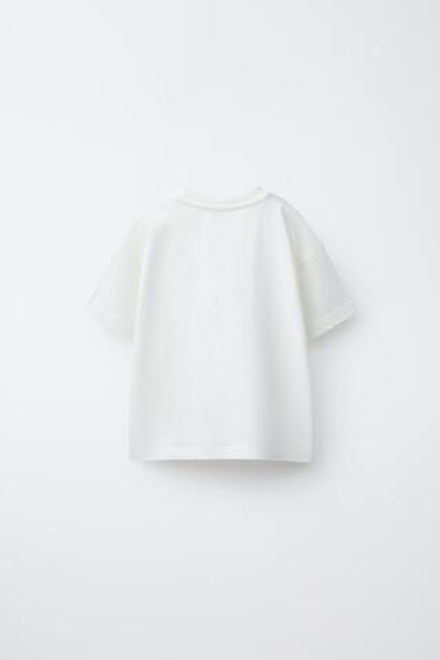 ZARA ФУТБОЛКА С НАДПИСЬЮ «МАМА И ПАПА», БЕЛЫЙ