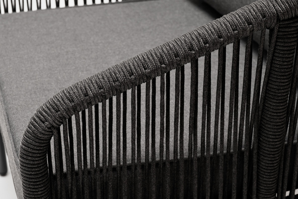 "Канны" модульная угловая лаунж-зона из роупа (веревки), цвет темно-серый