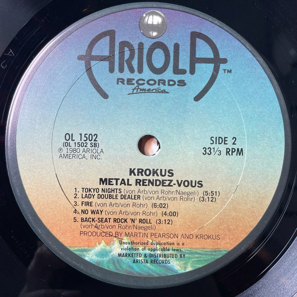Винтажная виниловая пластинка LP Krokus Metal Rendez Vous (USA 1980)