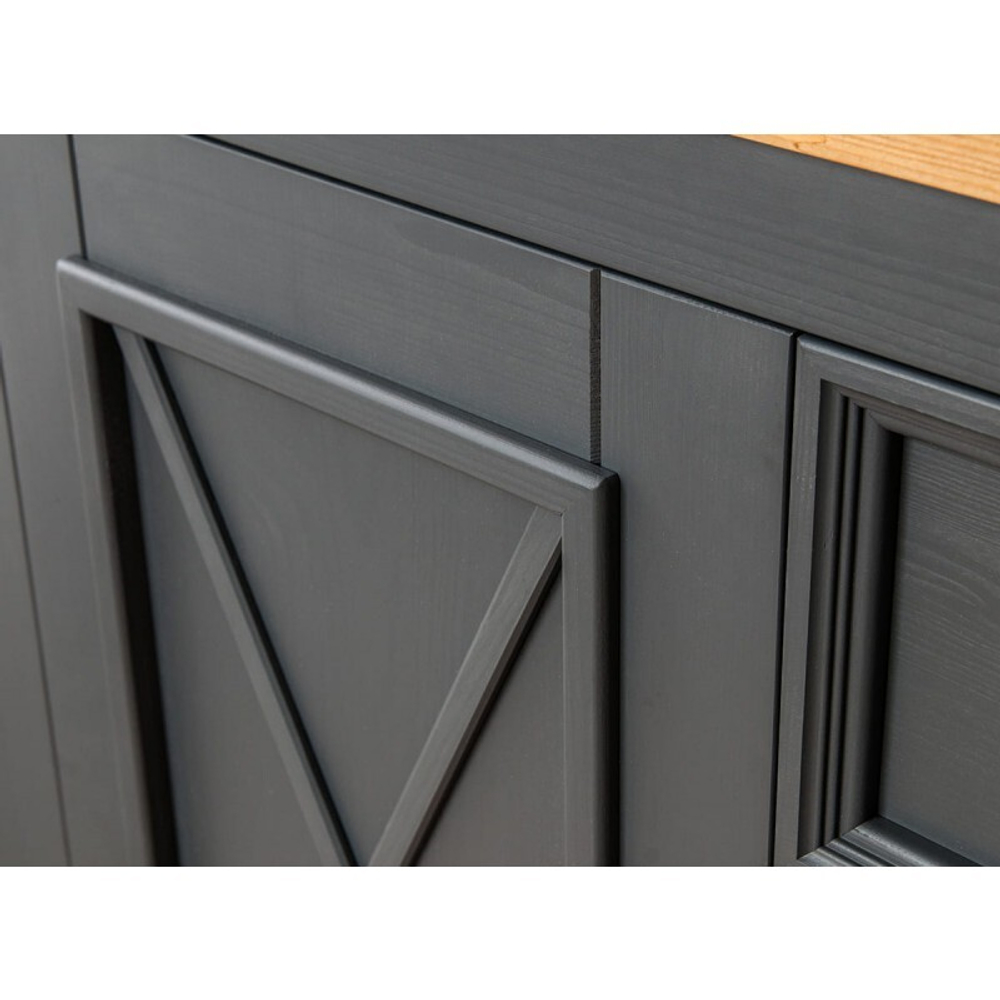 Комод «Форест» 4 двери 2 ящика серый 7012/бейц-масло