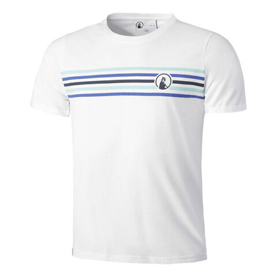 Мужское теннисное поло Quiet Please Ocean Stripe T-Shirt Men - White, Blue