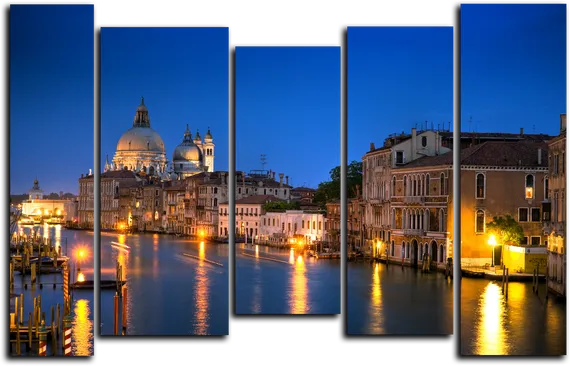 Модульная картина "Красивый город на воде"