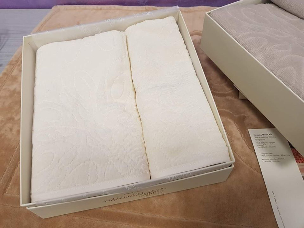 Набор полотенец 2 шт Blumarine Bon Chic perla молочный