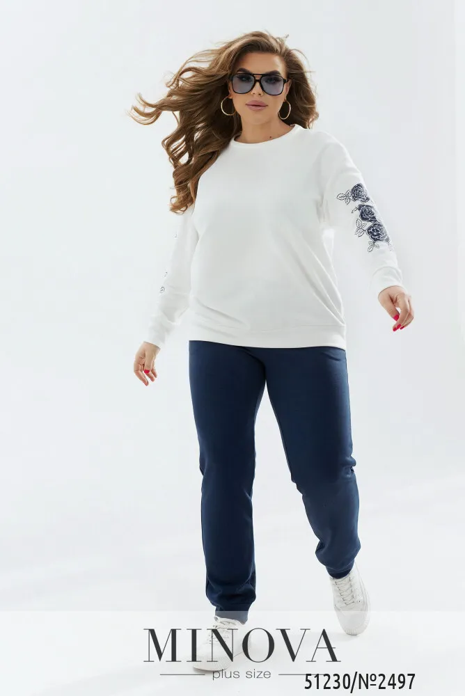 Костюм 2497-молочный-синий Minova