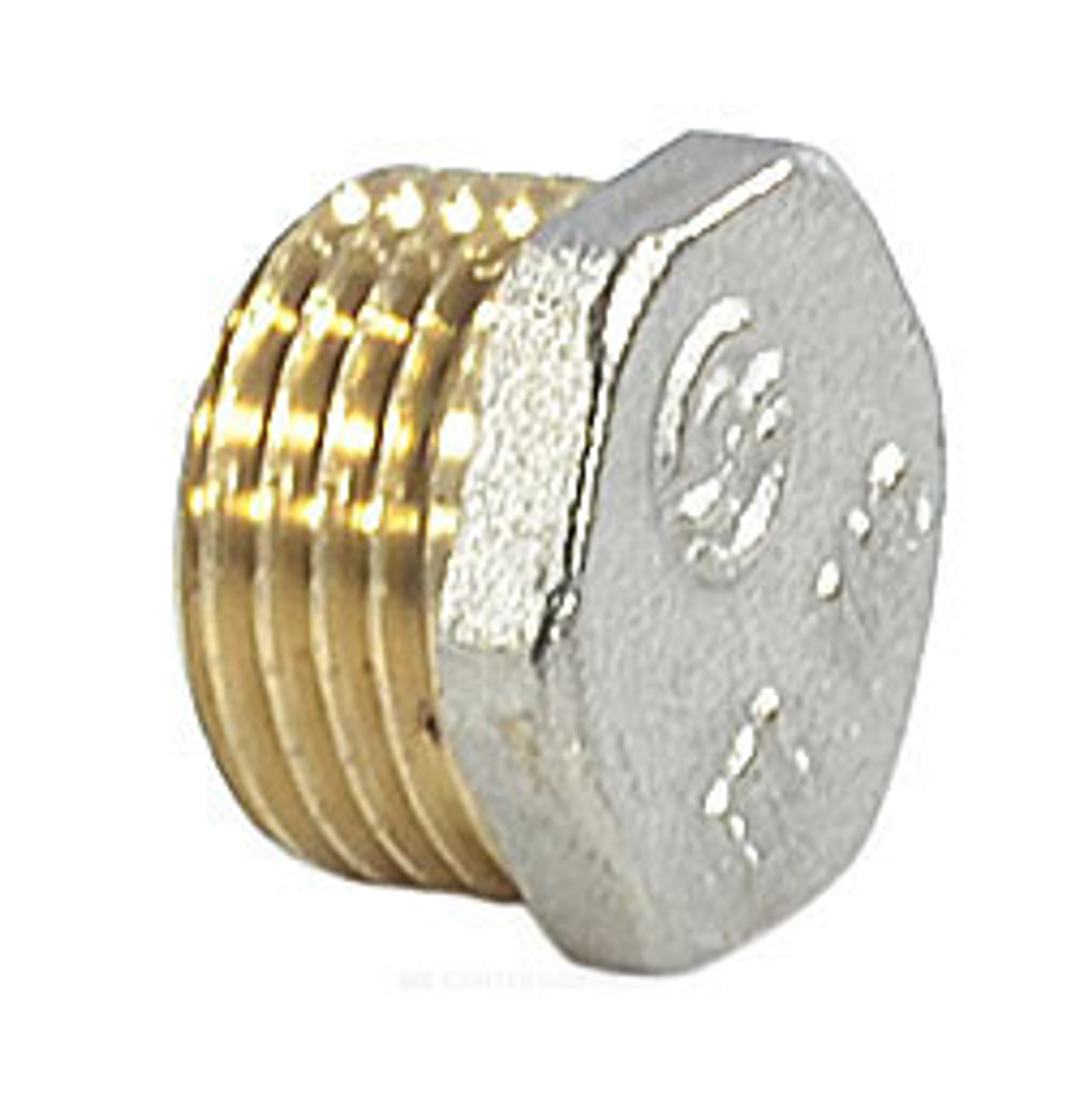Заглушка латунь никель Ду 40 (1 1/2") НР 9017 ГОСТ 32585-2013 Aquasfera 9017-05