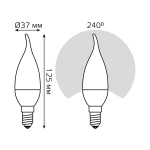Лампа Gauss LED Basic Свеча на ветру 5.5W E14 420lm 4100K  1034126
