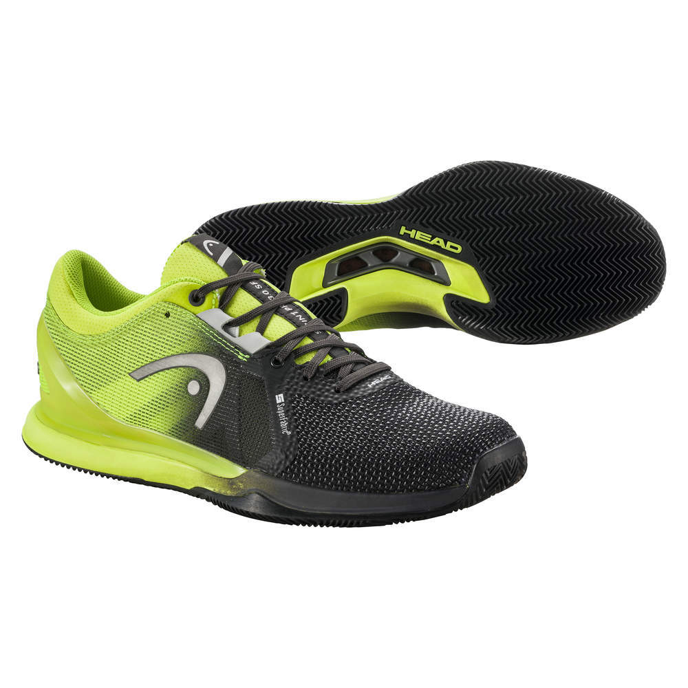 Мужские кроссовки теннисные Head Sprint Pro 3.0 SF Clay Men - black/lime