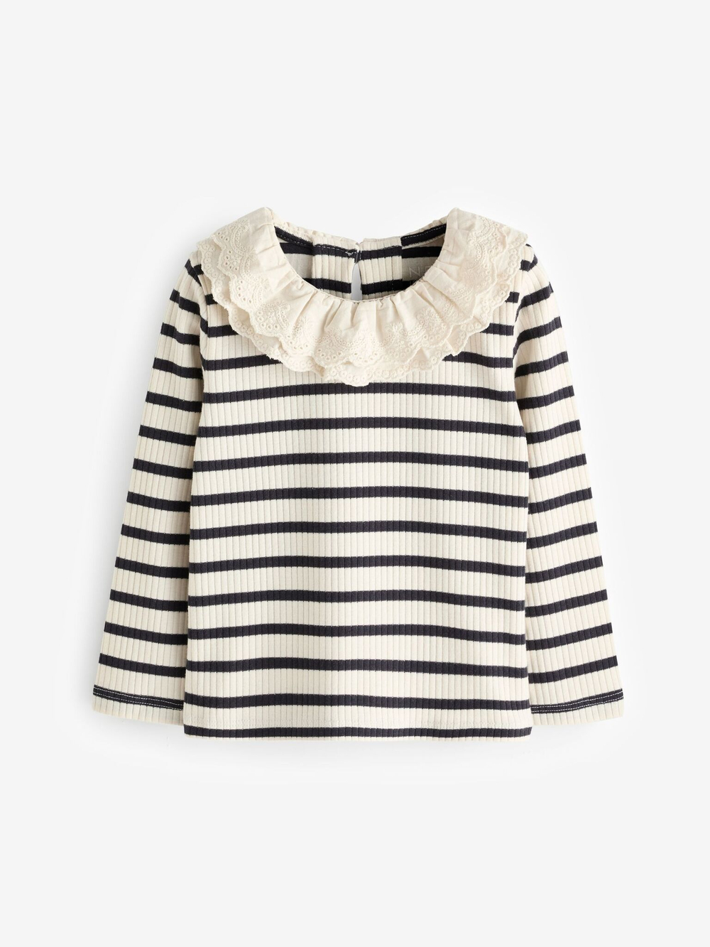 Лонгслив с воротником для девочки Next 168-360, Белый, Черный