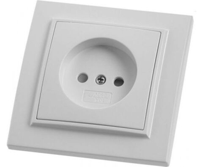 Розетка 1-местная б/з STEKKER, PST10-9009-01, 250В, 10А с защитной шторкой, серия Эрна, белый, 39049