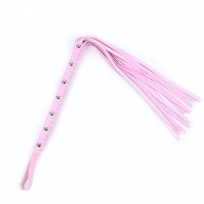 Плеть розовая из искусственной кожи с длинной рукоятью (58 см) (Цвет: розовый)