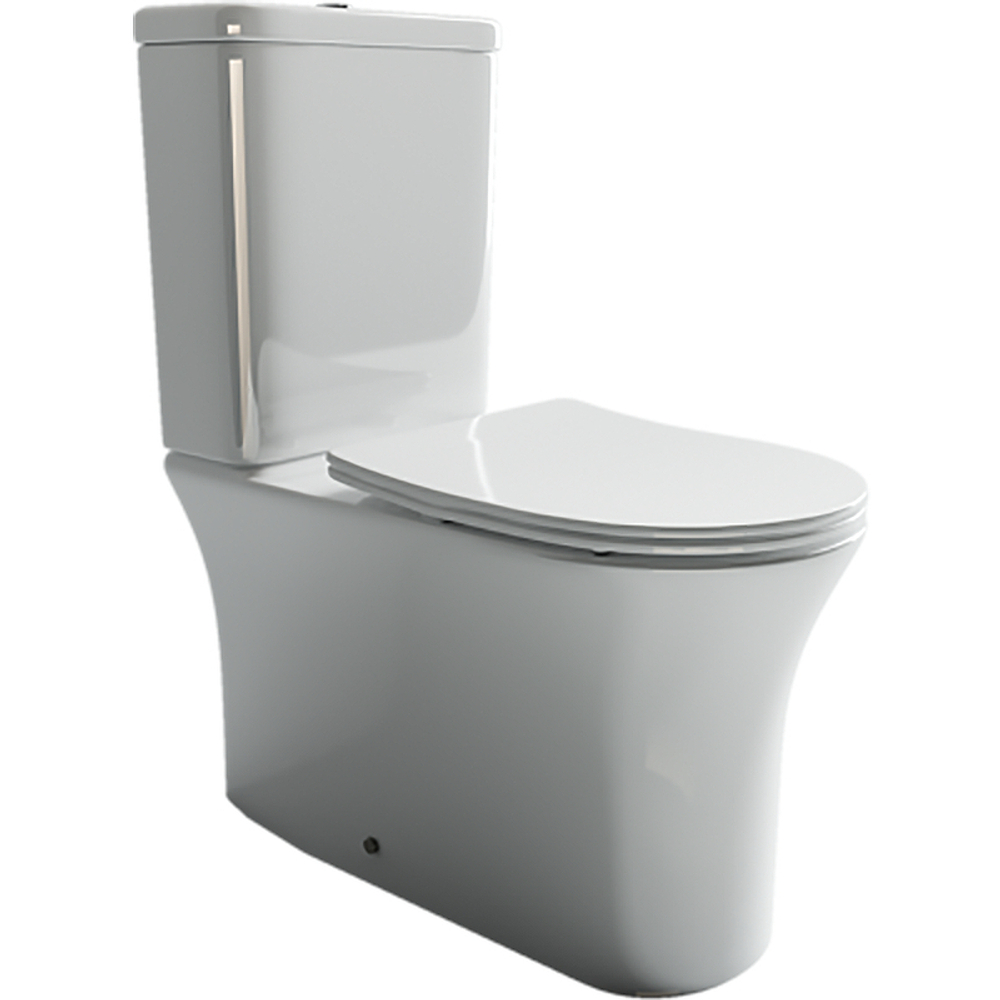 Унитаз-компакт безободковый Ceramica Nova Star CN1904-B с крышкой-сиденьем микролифт, белый глянец