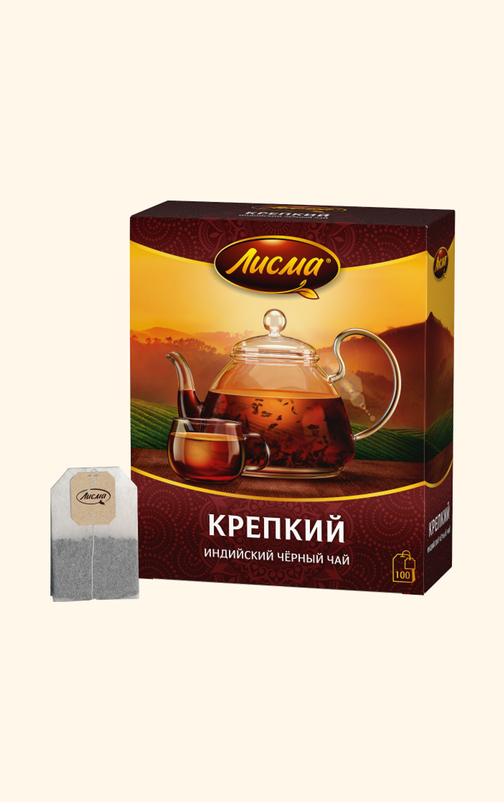 Лисма Заварной Чёрный чай, 100×1,8 г