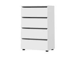 Токио комод 4 ящика / Белый текстурный