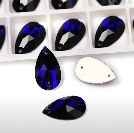 Стразы CR Cobalt Drop 11*18mm пришивные
