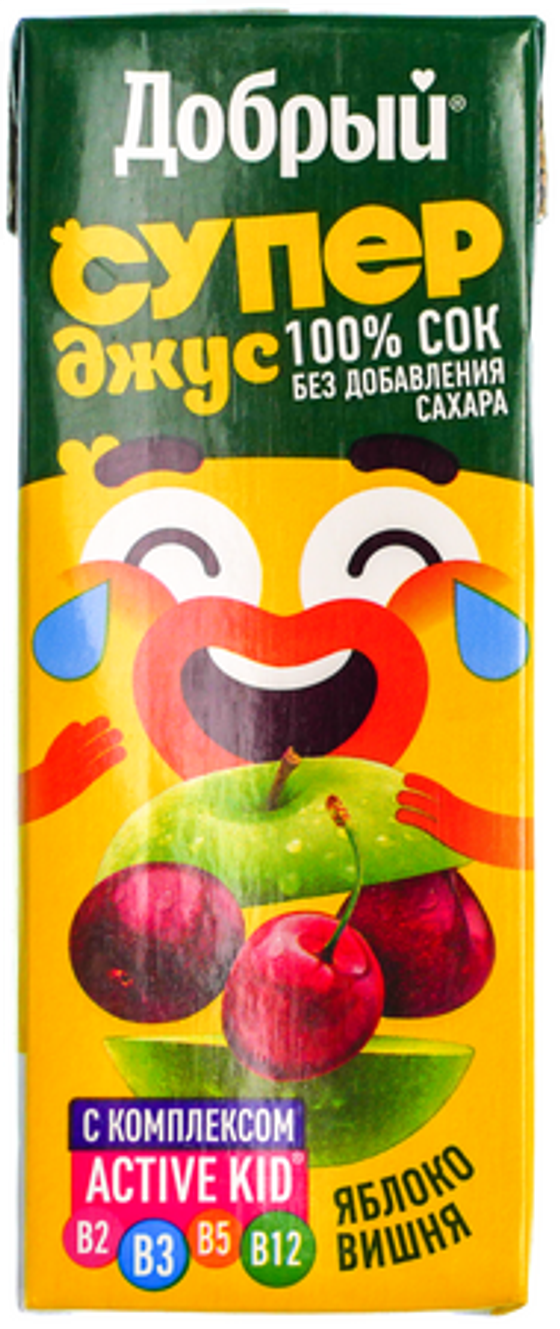 Сок Добрый 200мл Супер Джус яблоко-вишня
