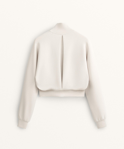 Oysho Толстовка с высоким воротником, экрю