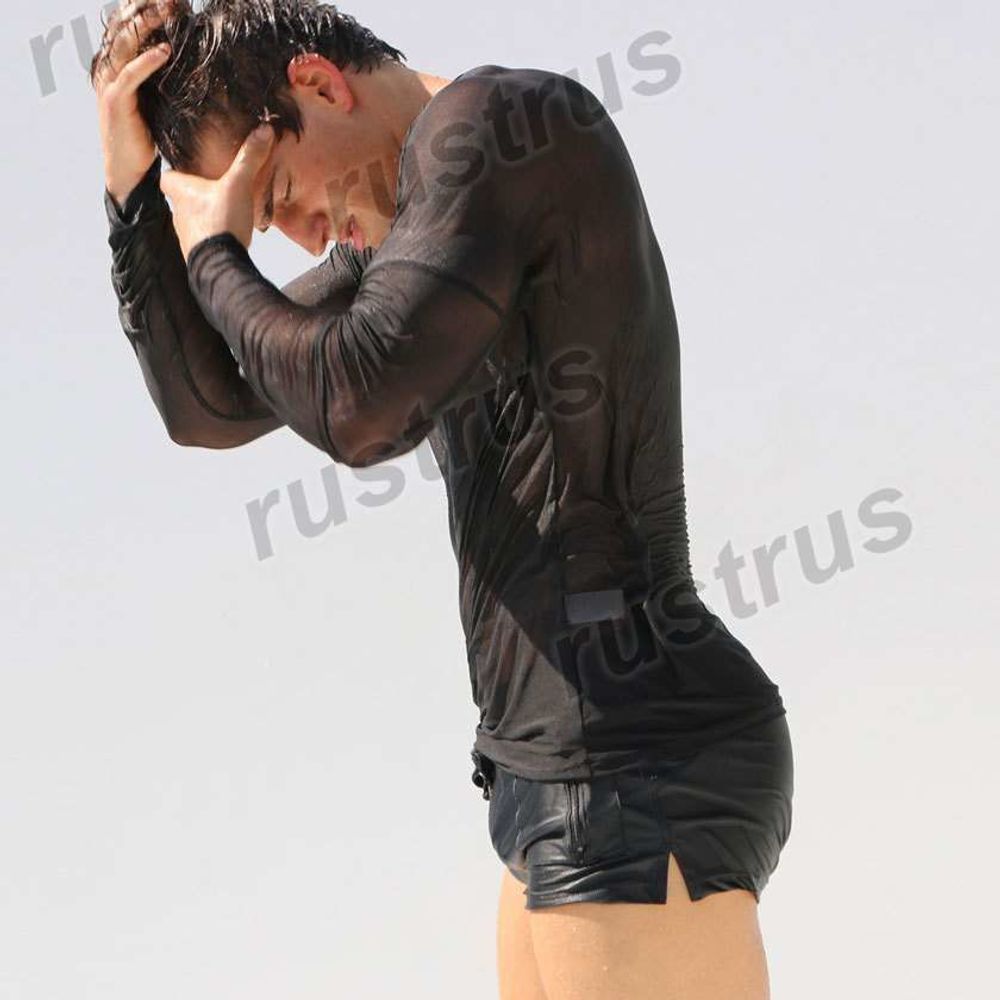 Мужские плавки черные с внешним карманом спереди  Aqux 29910