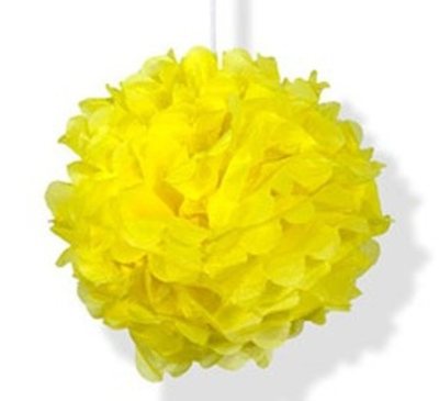 Бумажный помпон Желтый 30 см