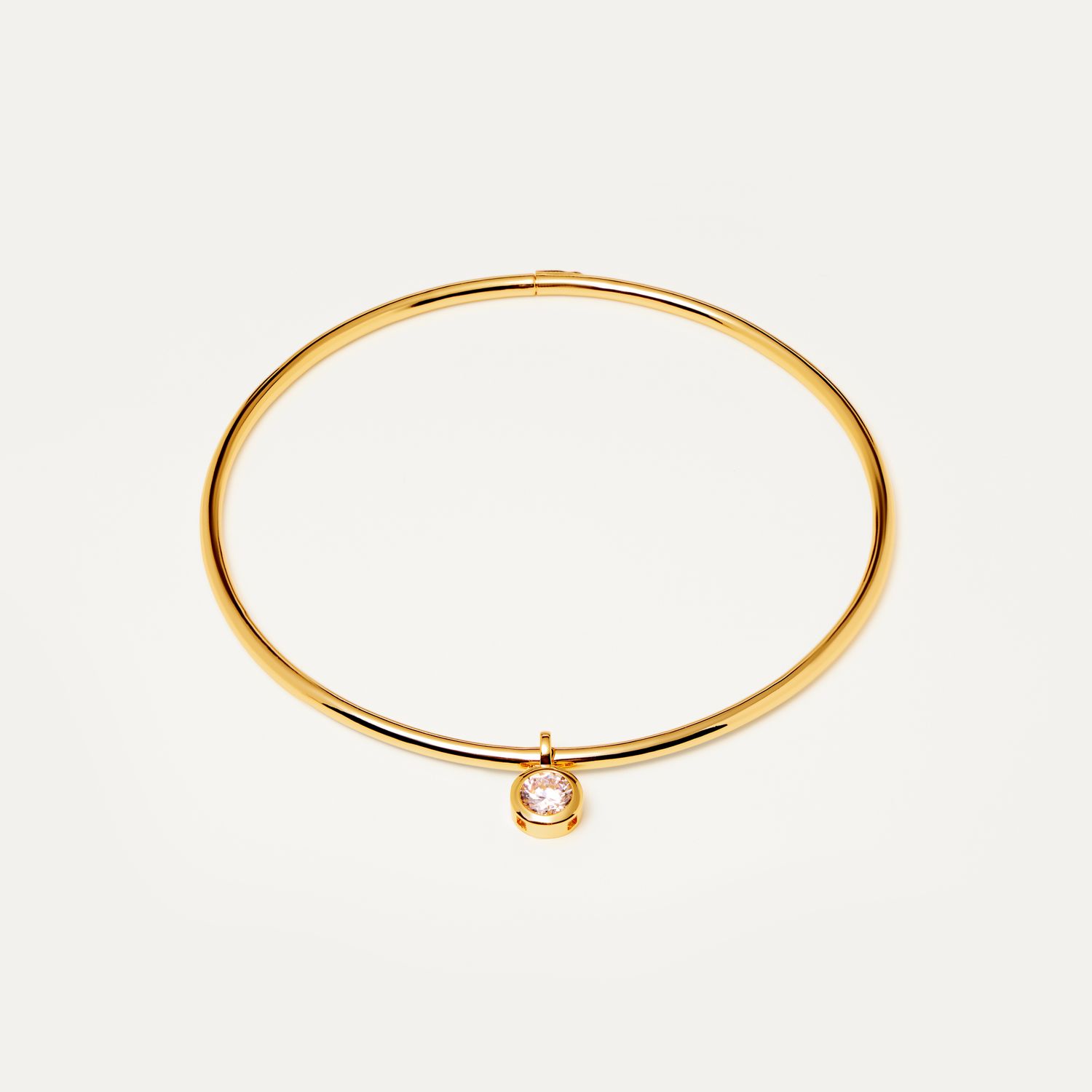 Чокер Gold Rigid Frame Necklace – Clear Round