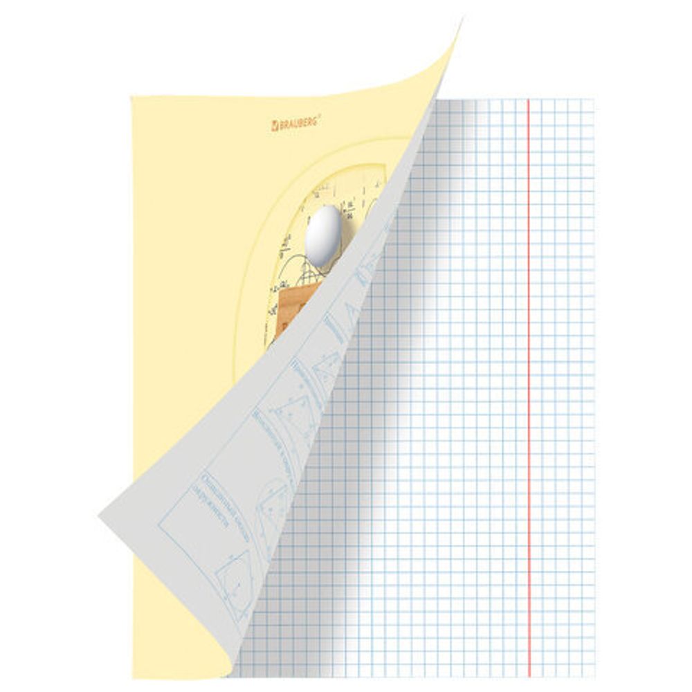 Тетрадь предметная ПАСТЕЛЬНАЯ 48 листов, обложка картон, ГЕОМЕТРИЯ, клетка, подсказ, BRAUBERG, 403958
