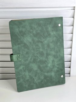 Блокнот органайзер А5 на кольцах 96 л. на магните в линейку зеленый (5919-1)