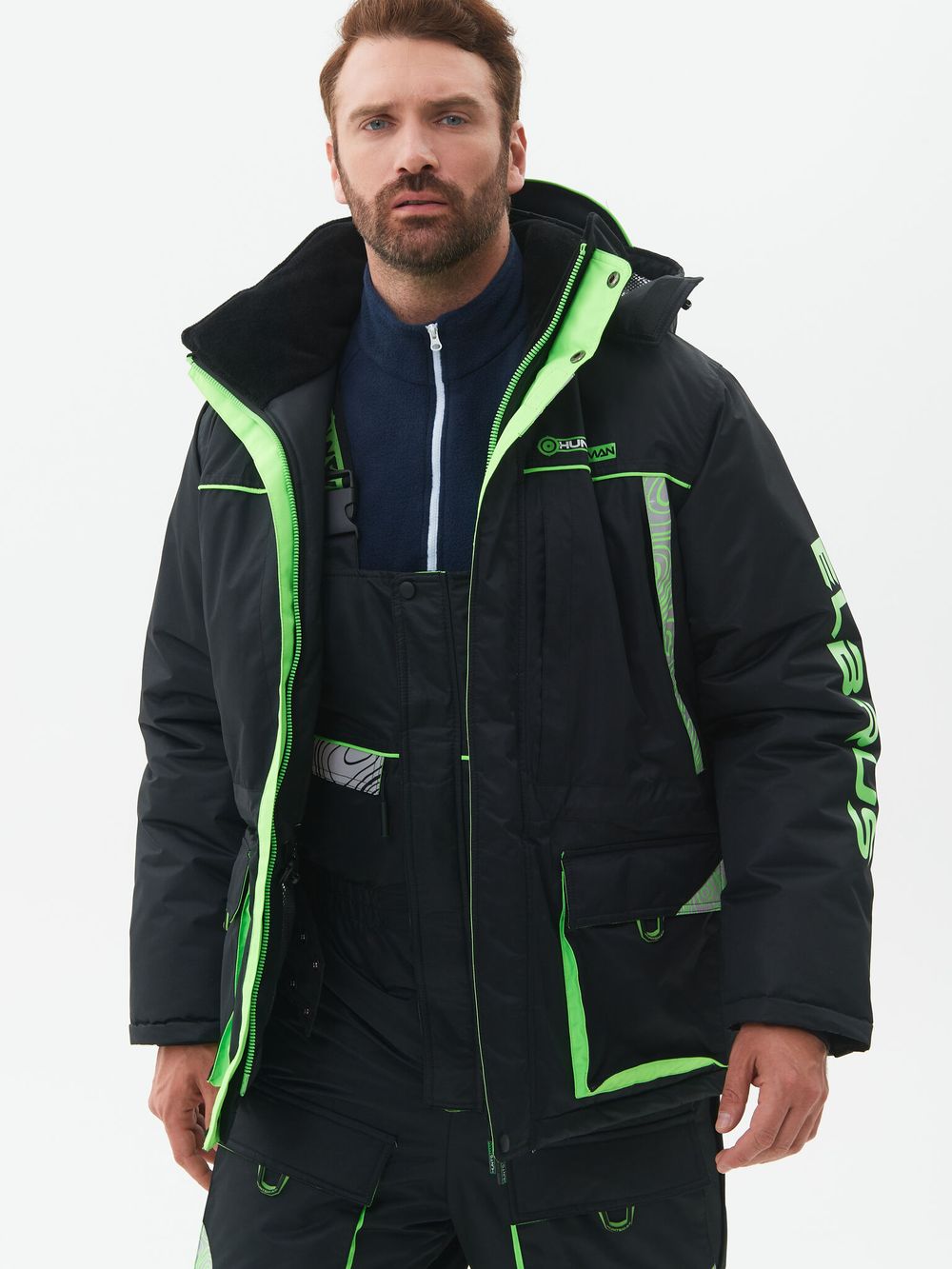 Костюм зимний Elbrus ткань Hit Membrane цвет Черный/Лайм