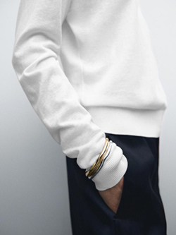 Massimo Dutti Свитер из смесового хлопка, белый