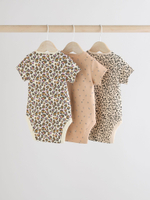 Боди с коротким рукавом для малышей Next E19-748, 3 шт., Бежевый, Светло-коричневый