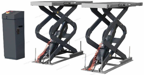 Ножничный подъемник короткий под пороги Заглубляемый в пол (380 В) KRW360SU Серый Kraftwell