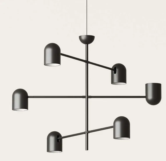 Подвесной светильник Pipe 6L, 84х64 см, черный