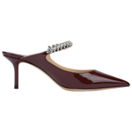 Jimmy Choo Bing 65mm Heeled Mule Burgundy Patent Leather