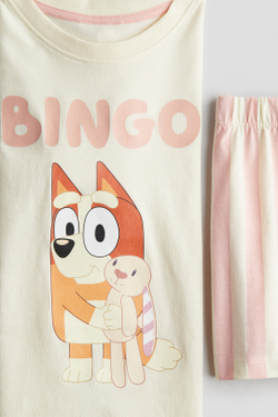 H&M Пижамный комплект с принтом, светло-желтый