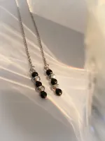 Серьги-протяжки Точка с агатом